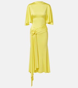 DAVID KOMA Vestido de c&oacute;ctel de jersey con aplique floral