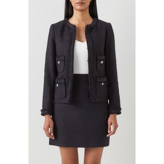 L.k. Bennett Charlie Tweed Jacket in Black at Nordstrom Rack, Size 4 Us / 8 Uk