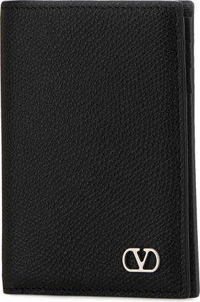 Valentino Garavani Mens Holder Card Case Black Calf Leather Cases