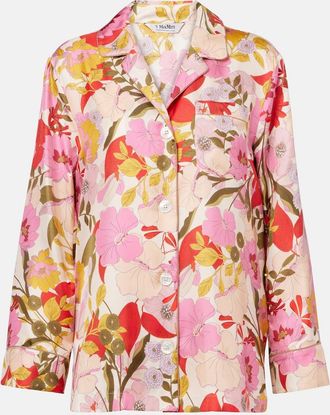 Max Mara Camicia Alan in raso di seta con stampa floreale