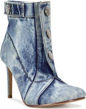 Azalea Wang Moriah Bootie in Denim at Nordstrom Rack, Size 6.5
