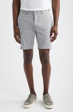 Scott Barber Sono Flat Front Stretch Chino Shorts in Silver at Nordstrom, Size 36