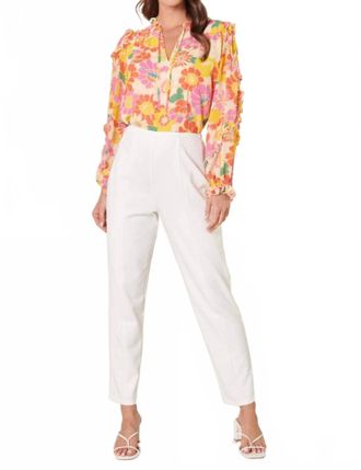 Sugarlips Zippy Ruffle Blouse In Tropical Raj