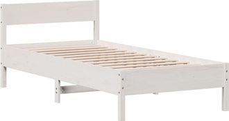 vidaXL Estructura De Cama Sin Colch&oacute;n Madera De Pino Blanca 90x200 Cm Vidaxl