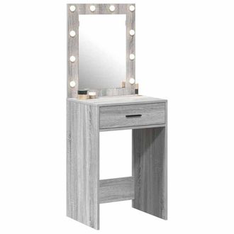 Berkfield Home Modern Dressing Table with LED Lights Grey Sonoma 50x41x135 cm | Size: 50 x 41 x 135 cm