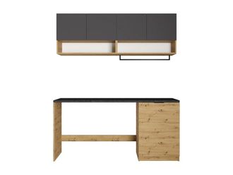 VENTE-UNIQUE.COM Mueble para lavadora madera gris antracita, color natural claro