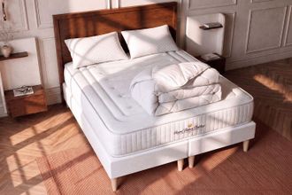 Royal Palace Bedding Pack Colch&oacute;n Blanco Muelles Y Viscoel&aacute;stica 2x90x200