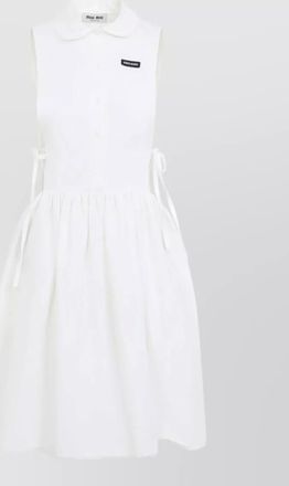 Miu Miu poplin mini dress embroidered collar hem