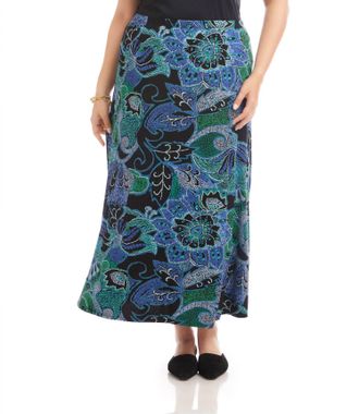 Karen Kane Side-Slit Midi Skirt - Plus In Print