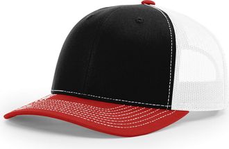 Richardson Black/ White/ Red. Adjustable. 112. 00739845898380