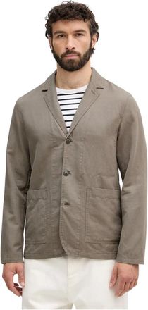Lindbergh Linnen Blazer - Heren - Blazers - Grijs - 2XL - Linnen - Jassen