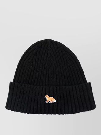 Maison Kitsun&eacute; merino wool ribbed beanie