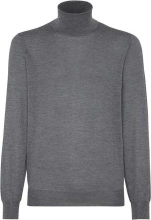 Brunello Cucinelli Cashmere and silk lightweight sweater in Lead at Nordstrom, Size 60 It