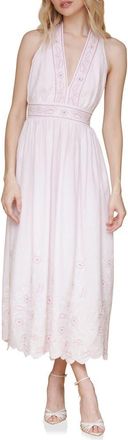 Avec Les Filles Embroidered Cotton Maxi Dress in Barely Pink at Nordstrom Rack, Size X-Large