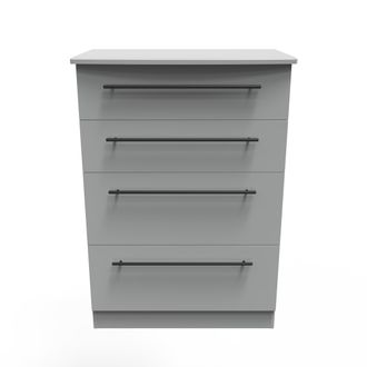 Welcome Furniture Harrow Ready Assembled 4 Drawer Deep Chest in Dusk Grey - Welcome Furniture | TJ Hughes
