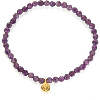 Satya Jewelry Tranquility Lotus Amethyst Gemstone Bracelet in Purple at Nordstrom
