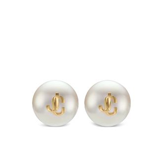 Jimmy Choo London Maxi Pearl Studs Earrings