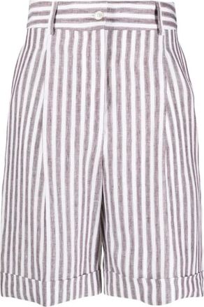Kiton Casual Shorts - Dames - Korte Broeken - Veelkleurig - 2XS - Linnen - Korte Broeken
