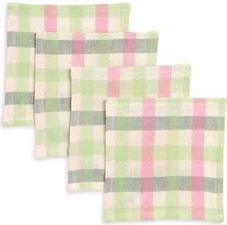Heather Taylor Home Gingham Clover Set of 4 Cocktail Napkins at Nordstrom