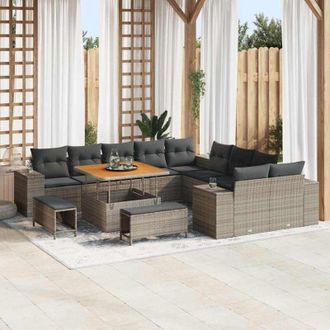 vidaXL Conjunto De Sof&aacute; De Jard&iacute;n 13 Pcs Gris 100 X 100 X 71 Cm Vidaxl
