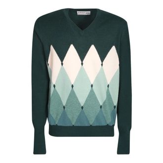 Ballantyne Groene V-hals Kasjmier Trui Aw 23 - Heren - Cashmere truien - Groen - S - Kasjmier - Truien & Vesten