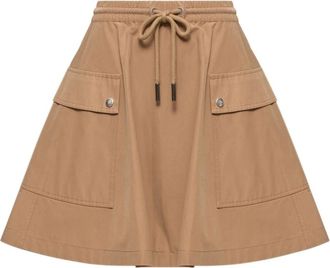 Moncler Gonna corta in misto cotone - - Skirts - Donna - Beige - S