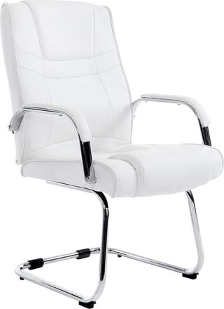 Clp Silla con patas de metal y asiento en Simil cuero Blanco