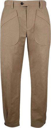 Lanvin Biker Effect Broek - Dames - Slim Fit Broeken - Beige - 2XL - Wol - Broeken