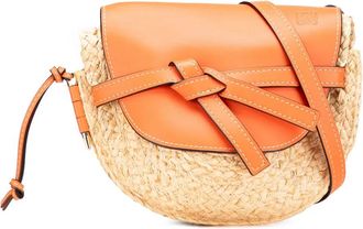 Loewe Borsa a tracolla Gate media in rafia 2018 - Marrone