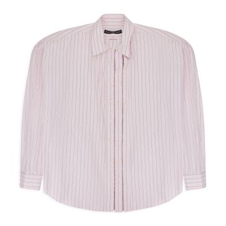Y / Project PINK HOOK AND EYE PINSTRIPE LONG SLEEVE T-SHIRT