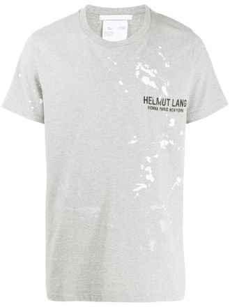 Helmut Lang logo paint print T-shirt - Grey