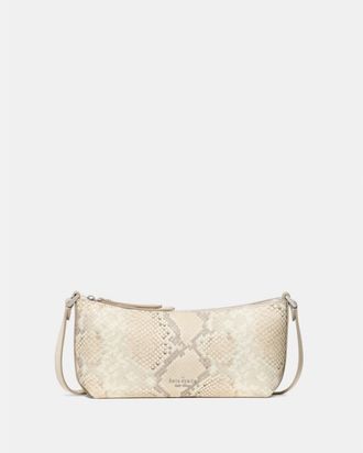 Kate Spade New York Womens Lenox Snake Mini Crossbody Bag - Beige Leather - One Size