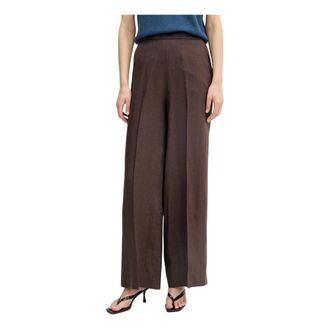 Benetton Broeken, Dames, Bruin, M, Linnen, Palazzo Broek
