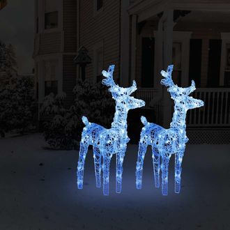 vidaXL Renos De Navidad 2 Unidades 80 Led Acr&iacute;lico Azul Vidaxl