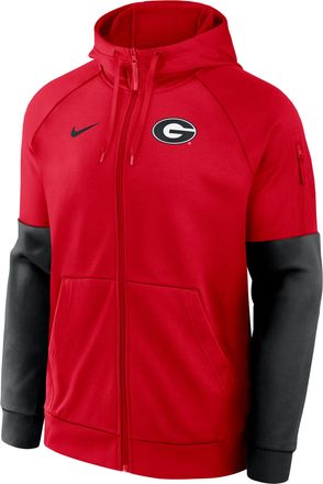 Nike Georgia Primetime Nike Mens Therma-FIT College Full-Zip Hoodie in Red | 02V5064YGBN-768