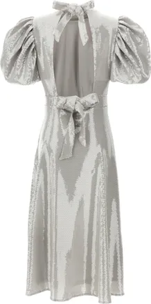 Rotate Sequin Midi Dress - Silver