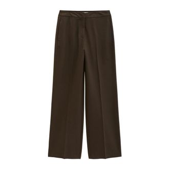 Marc O'Polo Flanellen broek Wide Leg - Dames - Broeken - Bruin - Maat: S Flanel
