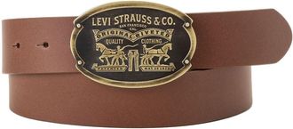 Levi's Lederg&uuml;rtel LEVIS Billy Plaque Belt, Damen, Gr. 100, braun (medium braun), Rindsleder, G&uuml;rtel Lederg&uuml;rtel, mit markanter Koppelschliesse