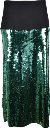 Erika Cavallini Semi Couture Midi Rok - Dames - Midirokken - Groen - M - Polyester - Rokken