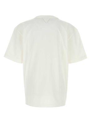 Bottega Veneta Mens White Cotton T-Shirt Exterior Exterior: T-shirts And Polos