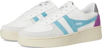 Gola Grandslam Trident Womens Shoes White/Ocean/Ash : 10 B - Medium, Textile/Synthetic