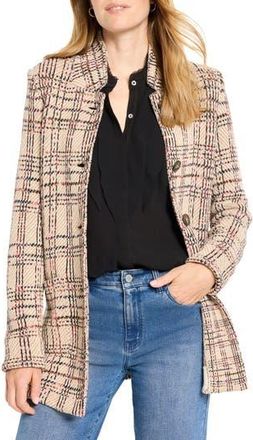 Nic+Zoe Stitchy Plaid Knit Blazer in Neutral Multi at Nordstrom Rack, Size X-Large