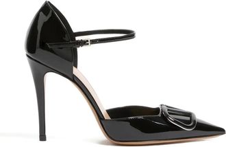Valentino Garavani Pumps met hak en Vlogo-detail - Zwart