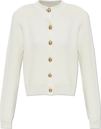 Balmain Wollemantel met schoudervullingen - Dames - Vesten - Beige - XS - Wol - Truien & Vesten