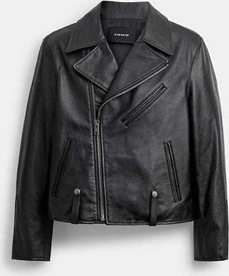 Coach Shrunken Leather Biker Jacket