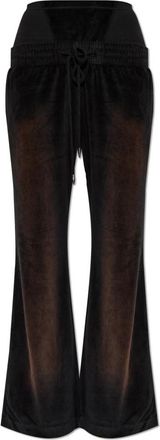 Charlotte Knowles Paris Velour Pants - Dames - Wijde Broeken - Zwart - M - Broeken