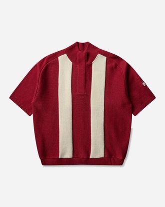 Cav Empt Men s Half Button Up Shortsleeve Knit Red