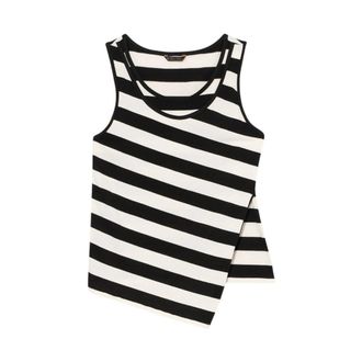 Brooks Brothers Slimfit gestreepte katoenen jersey tanktop met logo-borduursel - Dames - Tops zonder mouwen - Veelkleurig - S - Katoen - Tops
