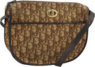 Dior Pre-owned Cross Body Bags, female, Brown, Size: ONE SIZE Pre-owned Vintage Trotter Canvas Shoulder Bag