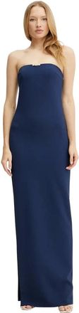 Elisabetta Franchi Red Carpet Jurk - Dames - Avondkleed - Blauw - M - Leer - Kleedjes